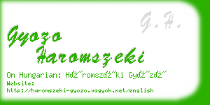 gyozo haromszeki business card